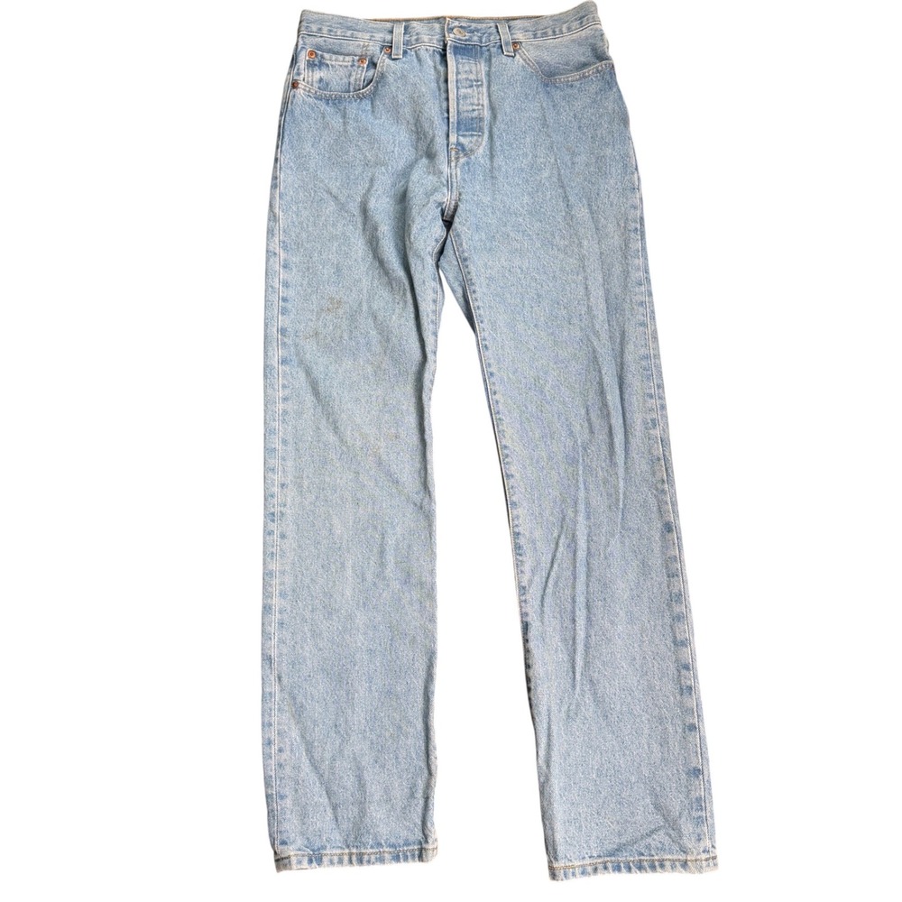 Levis Premium 501 Original Fit Jeans‎ Light Wash Blue Denim Big E 29